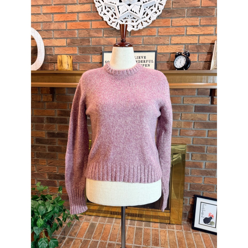 Woolrich Woman Sweater Womens Pink Marled Wool Vintage 80s Knit Pullover OS